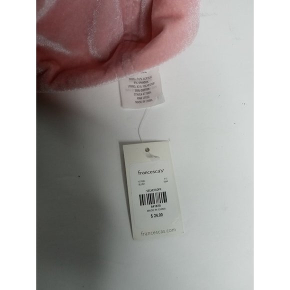 Blush Pink Velour Hat baseball cap - Picture 5 of 5